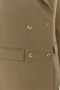 TRENDYOLMİLLA Light Khaki Regular Lined Double breasted Kapama Weaving Blazer Jacket - Image 5