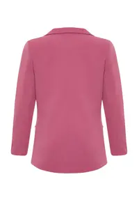 TRENDYOLMİLLA Pink Regular Lined Double breasted Kapama Weaving Blazer Jacket - Image 10