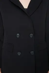 TRENDYOLMİLLA Black Regular Lined buttoned Weaving Blazer Jacket - Image 5