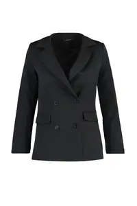 TRENDYOLMİLLA Black Regular Lined buttoned Weaving Blazer Jacket - Image 7
