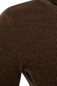 TRENDYOLMİLLA Brown Midi Knitwear Crew Neck Dress - Image 6