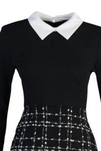 TRENDYOLMİLLA Black Tweed Weaving Dress - Image 11