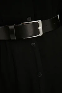TRENDYOLMİLLA Black Arched Midi Weaving Shirt Dress - Image 10