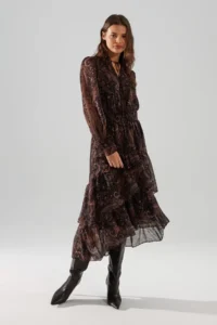 TRENDYOLMİLLA Multicolored Barbell Neck Boho Siphon Flight Flight Weaving Winter Dress - Image 2