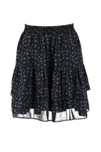TRENDYOLMiLLA Black Floral Lined with flywheel Siphon Mini Weaving Skirt - Image 6