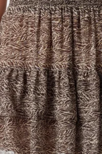 TRENDYOLMiLLA Dark Brown Lined with flywheel Siphon Leopard Patterned Mini Weaving Skirt - Image 3