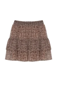TRENDYOLMiLLA Dark Brown Lined with flywheel Siphon Leopard Patterned Mini Weaving Skirt - Image 7