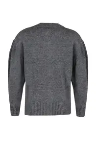 TRENDYOLMİLLA Anthracite Soft textured Jewelry buttoned Jacket Look Knitwear Cardigan - Image 12
