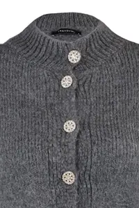 TRENDYOLMİLLA Anthracite Soft textured Jewelry buttoned Jacket Look Knitwear Cardigan - Image 14