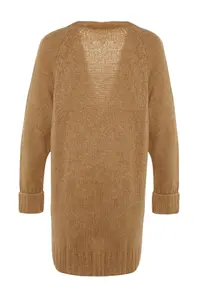 TRENDYOLMİLLA Camel Wide Pattern Soft textured Knitwear Cardigan - Image 7