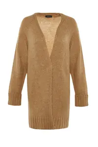 TRENDYOLMİLLA Camel Wide Pattern Soft textured Knitwear Cardigan - Image 8