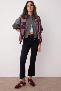 TRENDYOLMİLLA Anthracite High Waist Crop Middle Flexible Flare Bilek Size comfort/Flexible jeans - Image 2