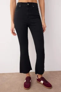 TRENDYOLMİLLA Anthracite High Waist Crop Middle Flexible Flare Bilek Size comfort/Flexible jeans - Image 3