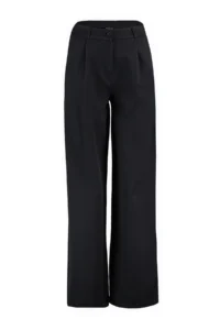 TRENDYOLMİLLA Black High Waist Wide Leg/Wide Leg pleated Weaving Dress Pants - Image 6