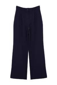 TRENDYOLMİLLA Dark Navy High Waist Wide Leg/Wide Leg Pilili Weaving Dress Pants - Image 10