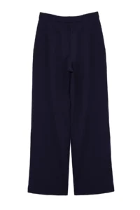 TRENDYOLMİLLA Dark Navy High Waist Wide Leg/Wide Leg Pilili Weaving Dress Pants - Image 11
