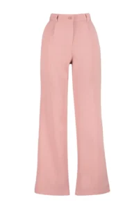 TRENDYOLMİLLA Dusty Rose High Waist Wide Leg/Wide Leg Pilili Weaving Dress Pants - Image 7