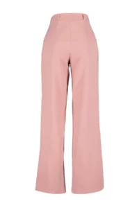 TRENDYOLMİLLA Dusty Rose High Waist Wide Leg/Wide Leg Pilili Weaving Dress Pants - Image 8