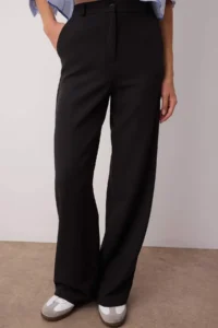 TRENDYOLMİLLA Black Wide Leg/Wide Leg Bootcut Weaving Dress Pants - Image 3