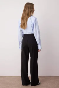 TRENDYOLMİLLA Black Wide Leg/Wide Leg Bootcut Weaving Dress Pants - Image 4