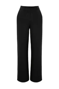 TRENDYOLMİLLA Black Wide Leg/Wide Leg Bootcut Weaving Dress Pants - Image 5
