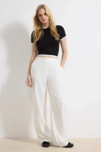 TRENDYOLMİLLA White  Wide Leg/Wide Leg Bootcut Weaving Dress Pants