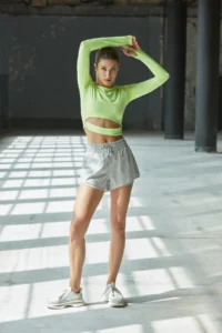 TRENDYOLMİLLA Gray Parachute Material 2 Layer Inside OF shorts Knitting Sports Shorts