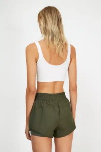 TRENDYOLMİLLA Khaki Parachute Material 2 Layer Inside OF shorts Knitting Sports Shorts - Image 5