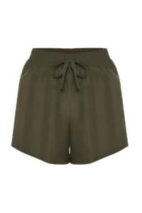 TRENDYOLMİLLA Khaki Parachute Material 2 Layer Inside OF shorts Knitting Sports Shorts - Image 6