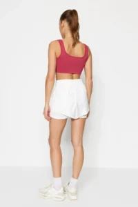 TRENDYOLMİLLA White Parachute Material 2 Layer Inside OF shorts Knitting Sports Shorts - Image 5