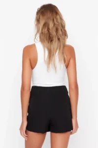 TRENDYOLMiLLA Black Belt Detailed Weaving Shorts Skirt - Image 7