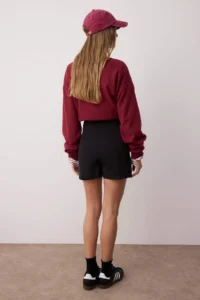 TRENDYOLMiLLA Black Baglama and eyelet Detailed Weaving Shorts Skirt - Image 5
