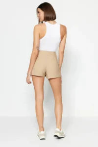 TRENDYOLMiLLA Mink Baglama and eyelet Detailed Weaving Shorts Skirt - Image 10