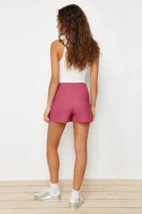 TRENDYOLMiLLA Purple Baglama and eyelet Detailed Weaving Shorts Skirt - Image 6