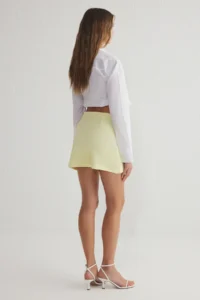 TRENDYOLMiLLA Yellow Baglama and eyelet Detailed Weaving Shorts Skirt - Image 5