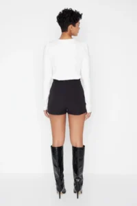 TRENDYOLMiLLA Black Arched Super Mini Weaving Shorts - Image 5