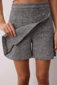 TRENDYOLMiLLA Anthracite wrap Wool Content Bowl Weaving Shorts Skirt - Image 3