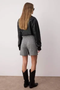 TRENDYOLMiLLA Anthracite wrap Wool Content Bowl Weaving Shorts Skirt - Image 4