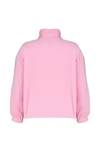 TRENDYOLMİLLA Light Pink Zipper Detailed Fleece Knitting Sweatshirt - Image 10