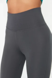 TRENDYOLMİLLA Anthracite Wide Waist Elastic Extra Shaping Full Size Knitting Sports Leggings - Image 5
