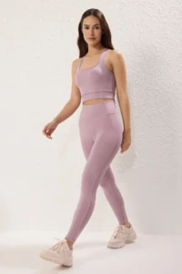 TRENDYOLMİLLA Dusty Rose Wide Waist Elastic Extra Shaping Full Size Knitting Sports Leggings