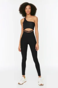 TRENDYOLMİLLA Black Push-Up Full Size Knitting Sports Leggings - Image 3