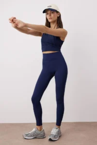 TRENDYOLMİLLA Navy Blue Push-Up Full Size Knitting Sports Leggings - Image 2