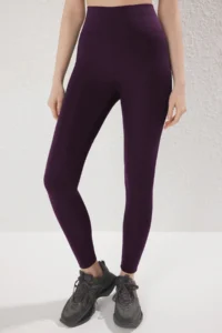 TRENDYOLMİLLA Plum Push-Up Full Size Knitting Sports Leggings - Image 3