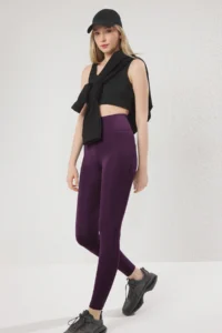 TRENDYOLMİLLA Plum Push-Up Full Size Knitting Sports Leggings - Image 4