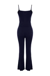 TRENDYOLMİLLA Navy Blue Fitillli Blouse Cardigan Pants Knitwear Top and Bottom Set - Image 7