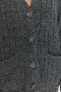 TRENDYOLMİLLA Anthracite Wide Pattern Soft textured Knitwear Top and Bottom Set - Image 4