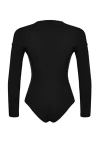 TRENDYOLMİLLA Black Cut Out and Gather Detailed Fitted Flexible snaps Knitting Bodysuit .D.0047 - Image 8