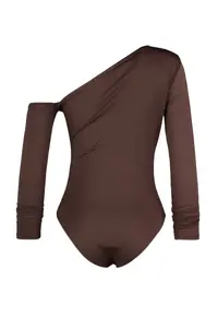 TRENDYOLMİLLA Brown Asymmetric Yaka Long Sleeve Flexible snaps Knitting Bodysuit .D.0080 - Image 8