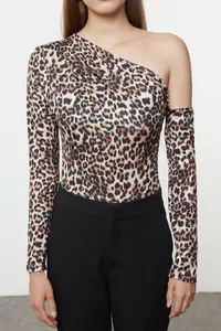 TRENDYOLMİLLA Multicolored animals Printed Long Sleeve Flexible snaps Knitting Bodysuit .D.0080 - Image 4
